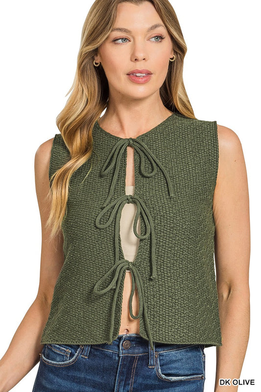 Patsy Tie Front Sweater Vest
