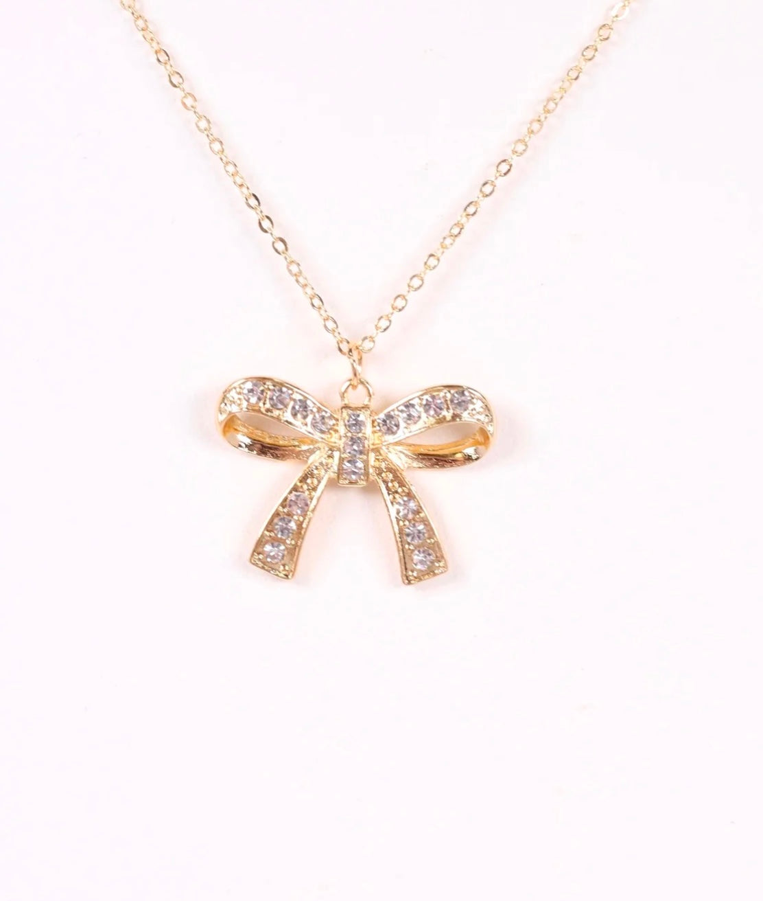 Norbury CZ Bow Necklace Gold