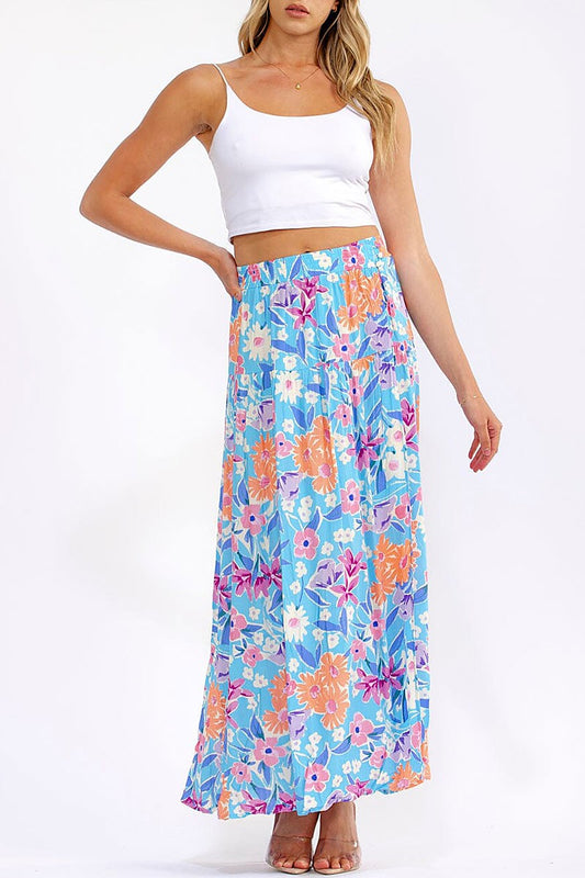 Best Memories Blue Floral Skirt