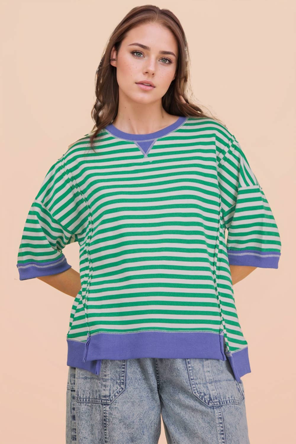 Comfy is the new Basic Oversized Stripe Top