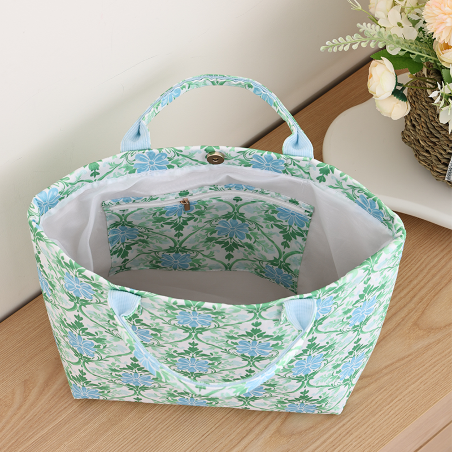 Southern My Sass - Canvas Floral Tote Bag Beach Tote Everyday Tote