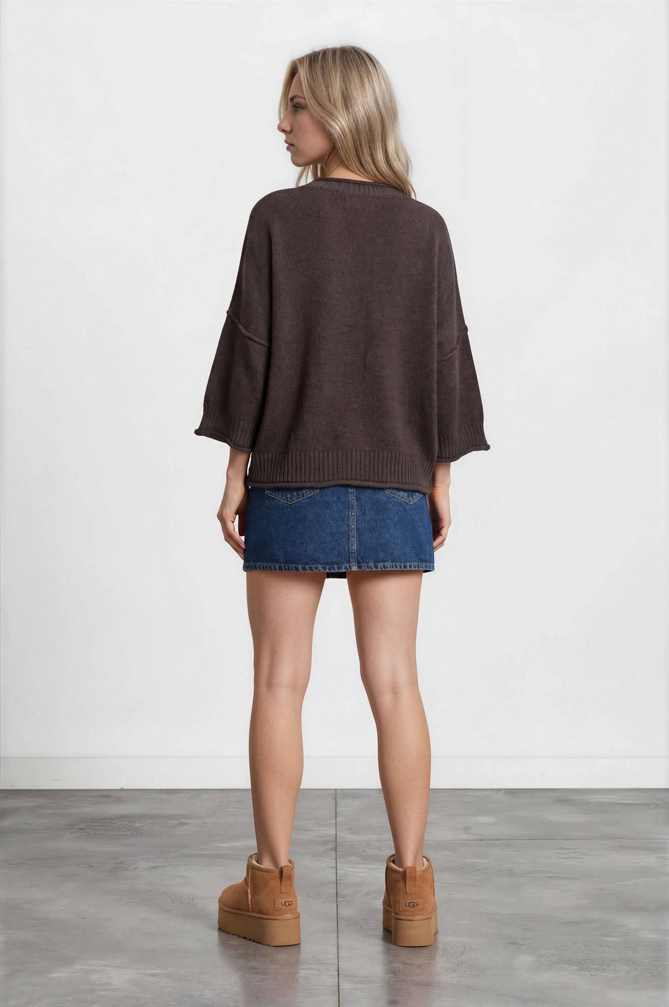 J.O.A - EXPOSED SEAM DROP SHOULDER SHORT SLEEVE PULLOVER