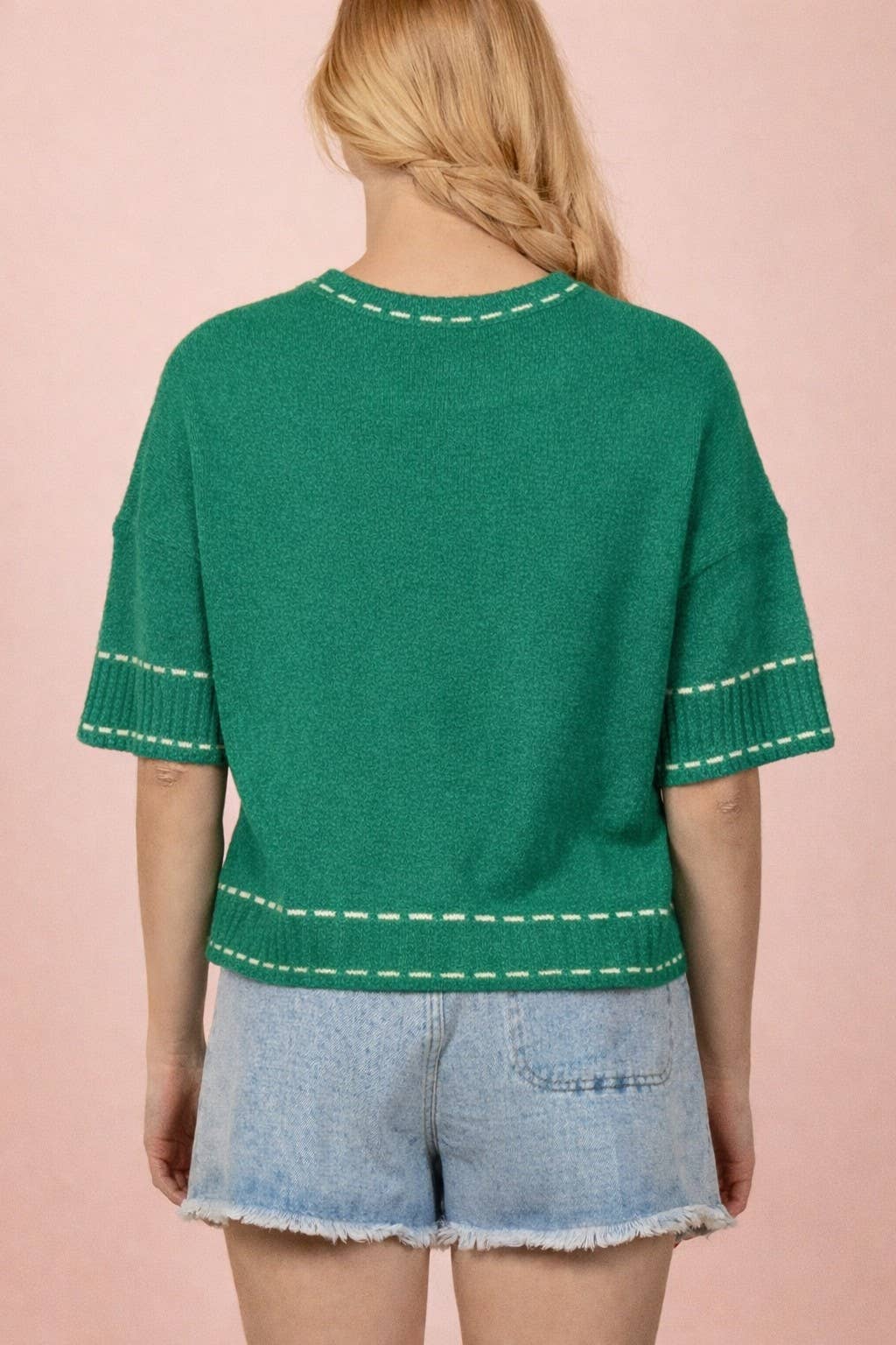 Love my Stitch Detail Knit Sweater Top