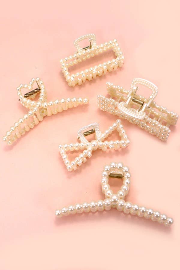 JOSSLYN by wall to wall - PEARL HAIR CLAW CLIPS | 40H736