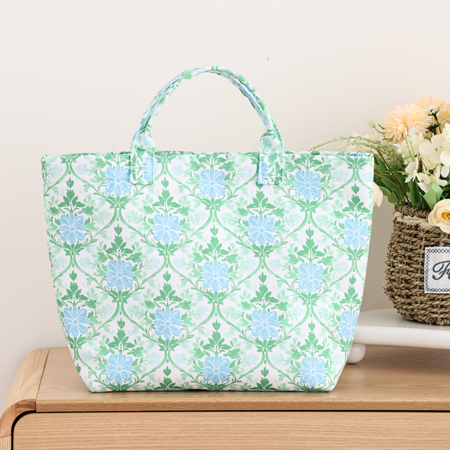 Southern My Sass - Canvas Floral Tote Bag Beach Tote Everyday Tote
