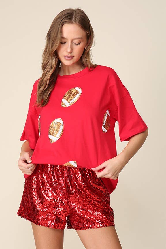 42POPS - Game day Sequins football Top