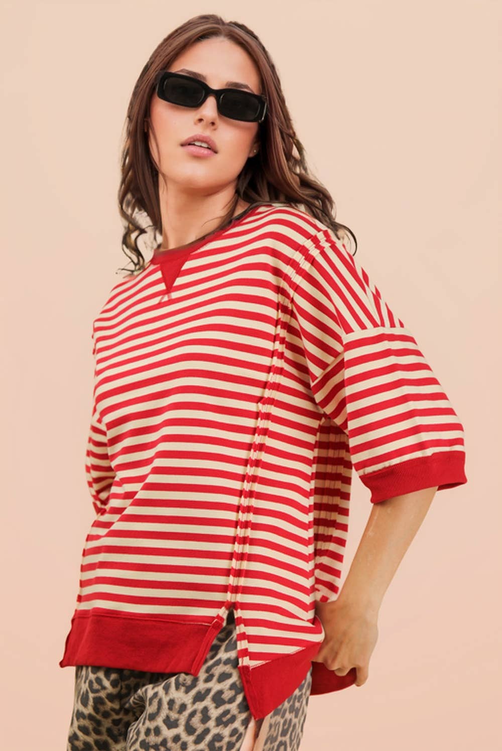 Comfy is the new Basic Oversized Stripe Top