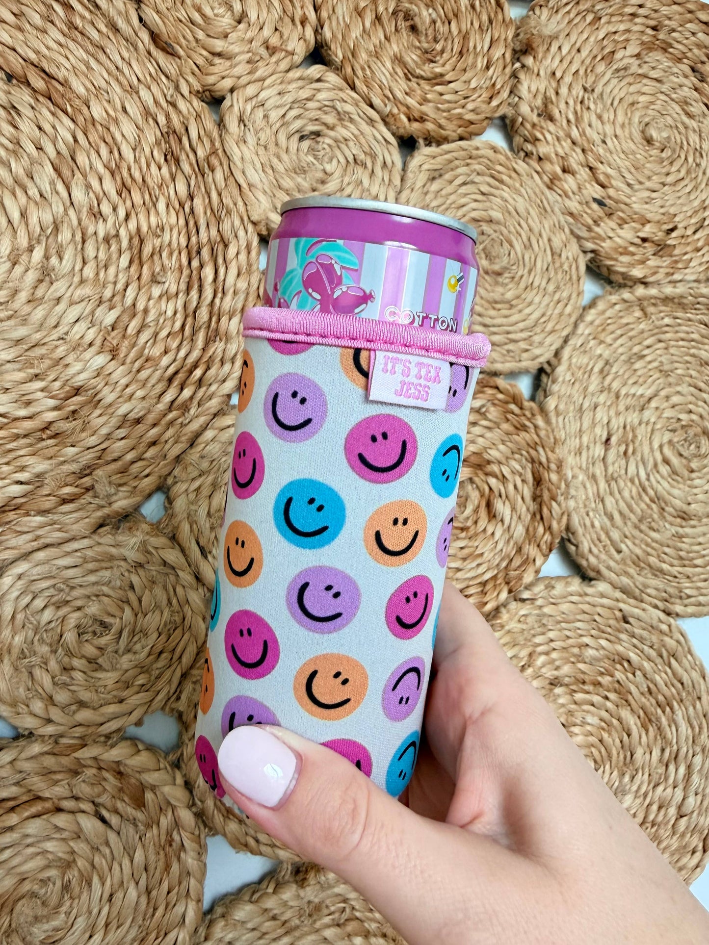 It's Tex Jess - Slim Can Sleeve-Happy Face
