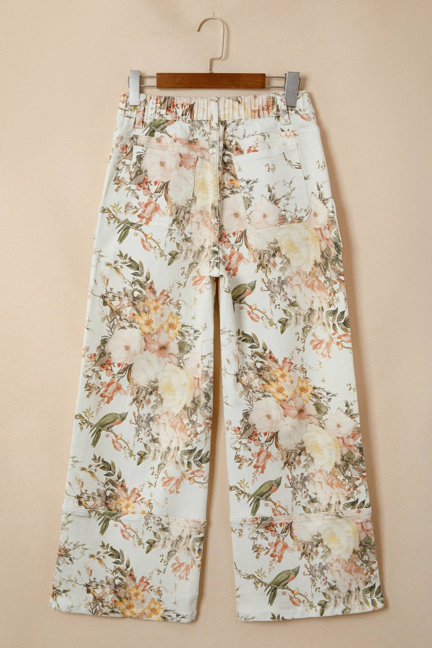 PRETTY BASH - PRETTY BASH  Floral Denim High Waist Wide Leg Jeans