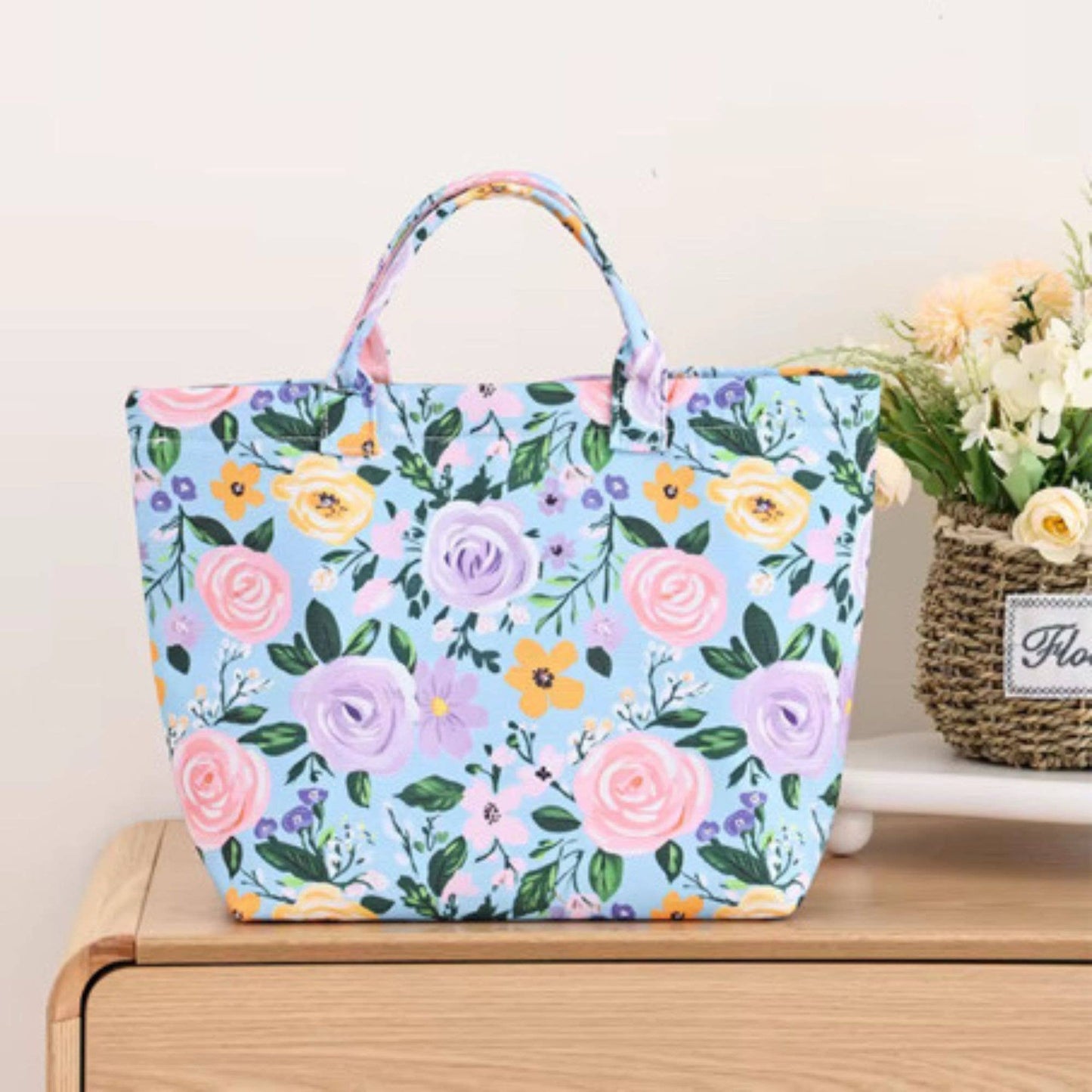 Southern My Sass - Canvas Floral Tote Bag Beach Tote Everyday Tote Carolina