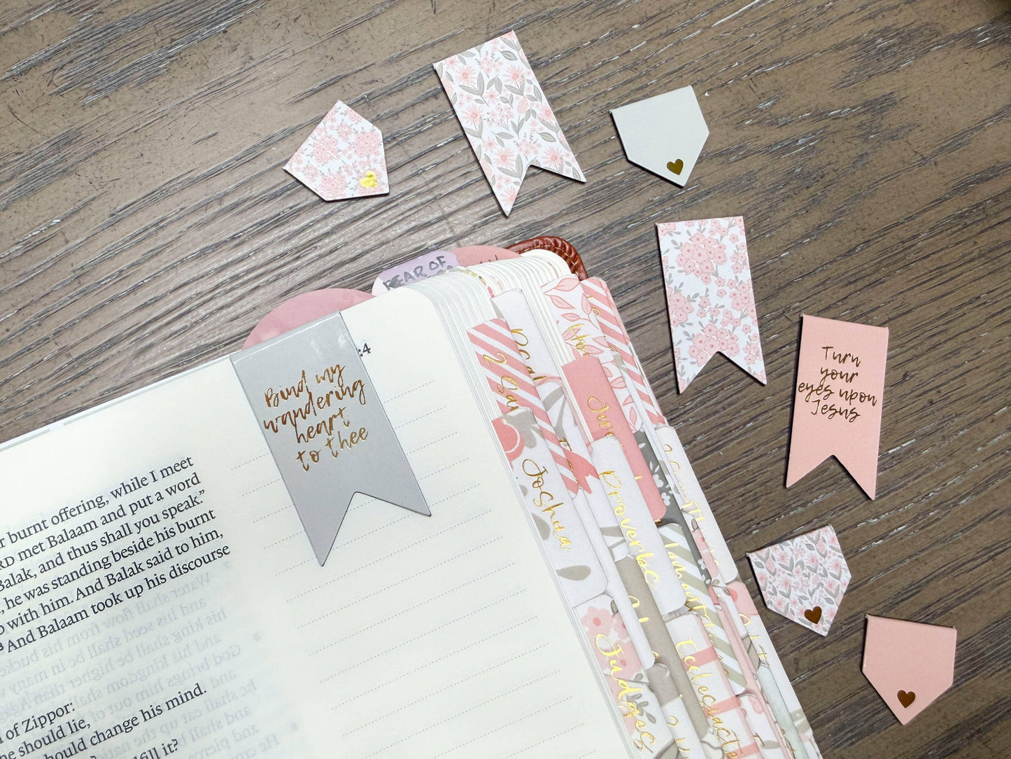 Chosen & Cherished - Magnetic Christian Bookmarks Set | Peach Floral