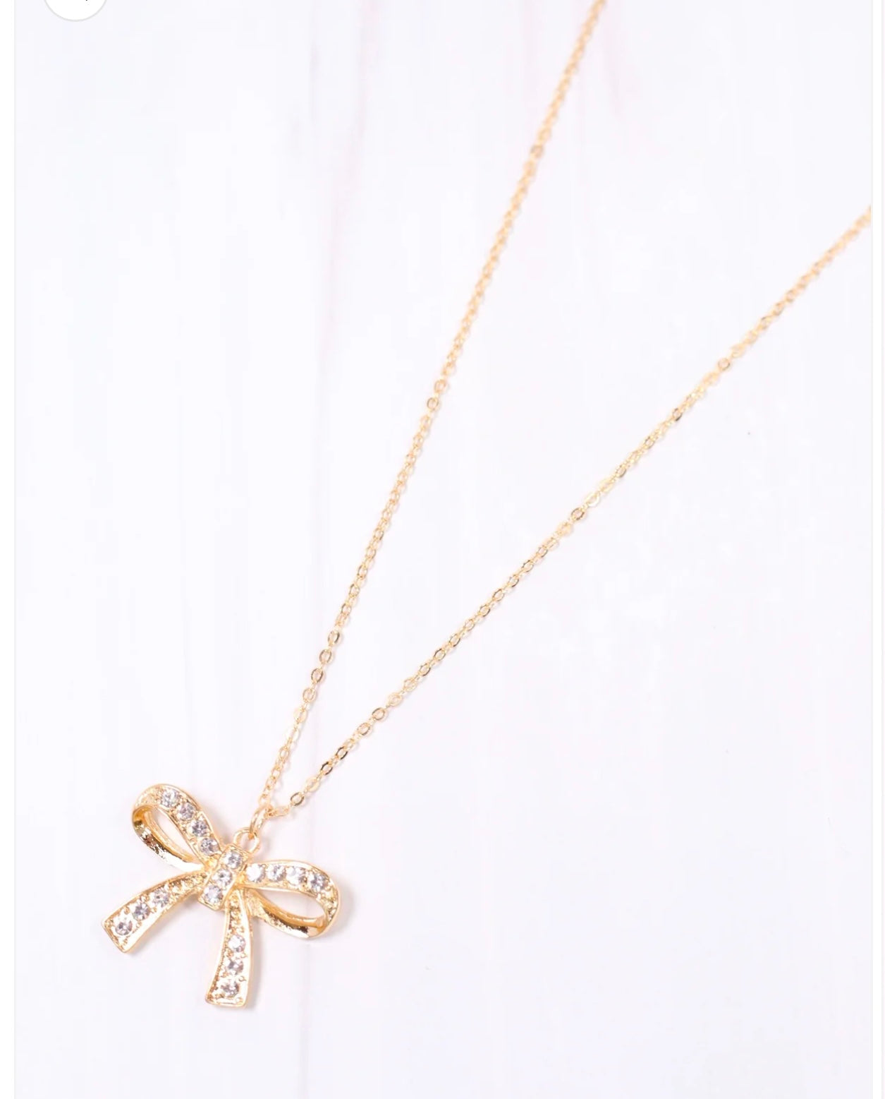 Norbury CZ Bow Necklace Gold