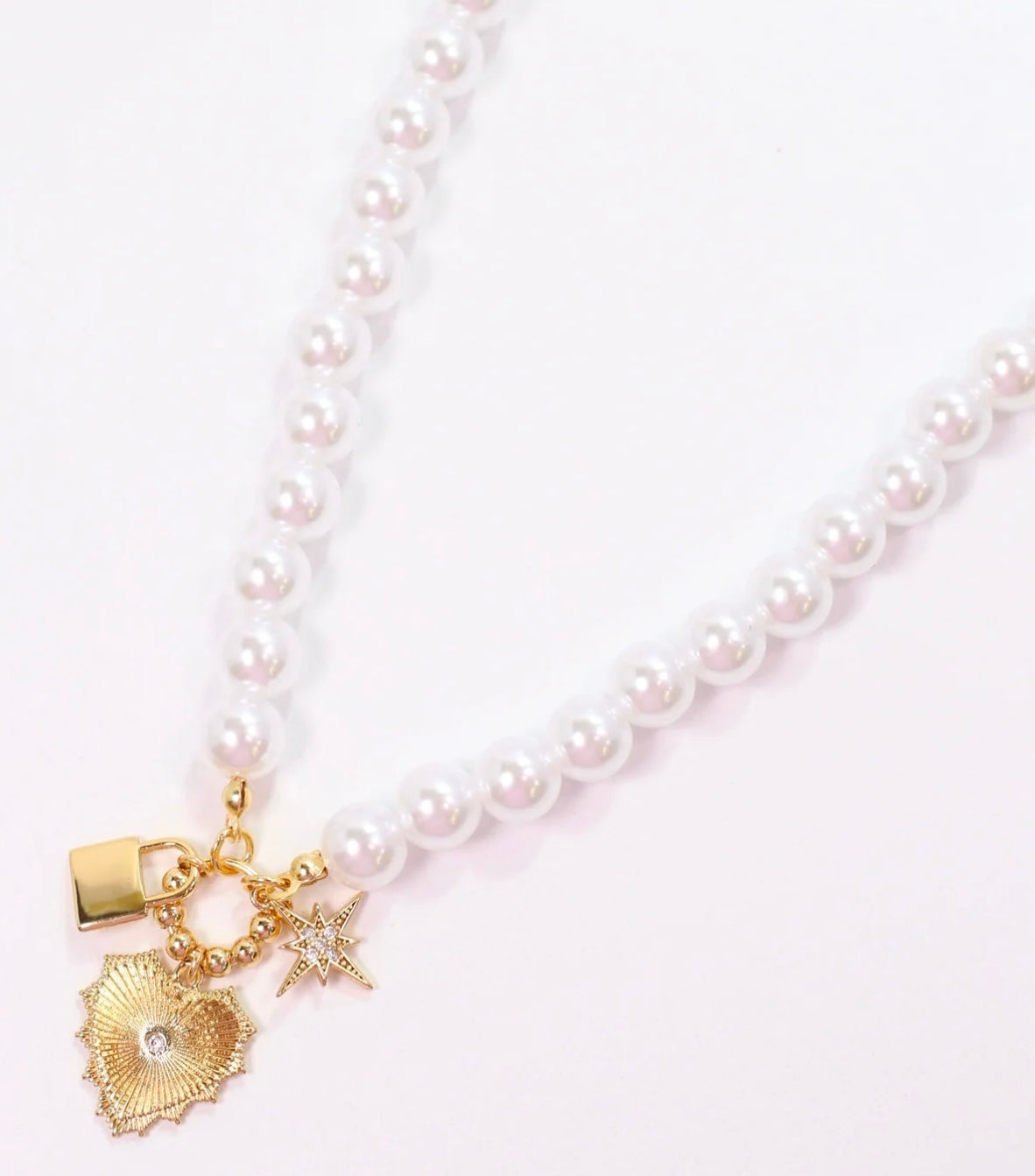 Bonifant Pearl Charm Necklace Ivory-Caroline Hill