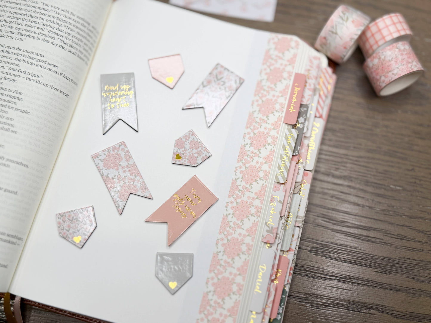 Chosen & Cherished - Magnetic Christian Bookmarks Set | Peach Floral