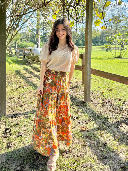 Call It FALL Floral Skirt