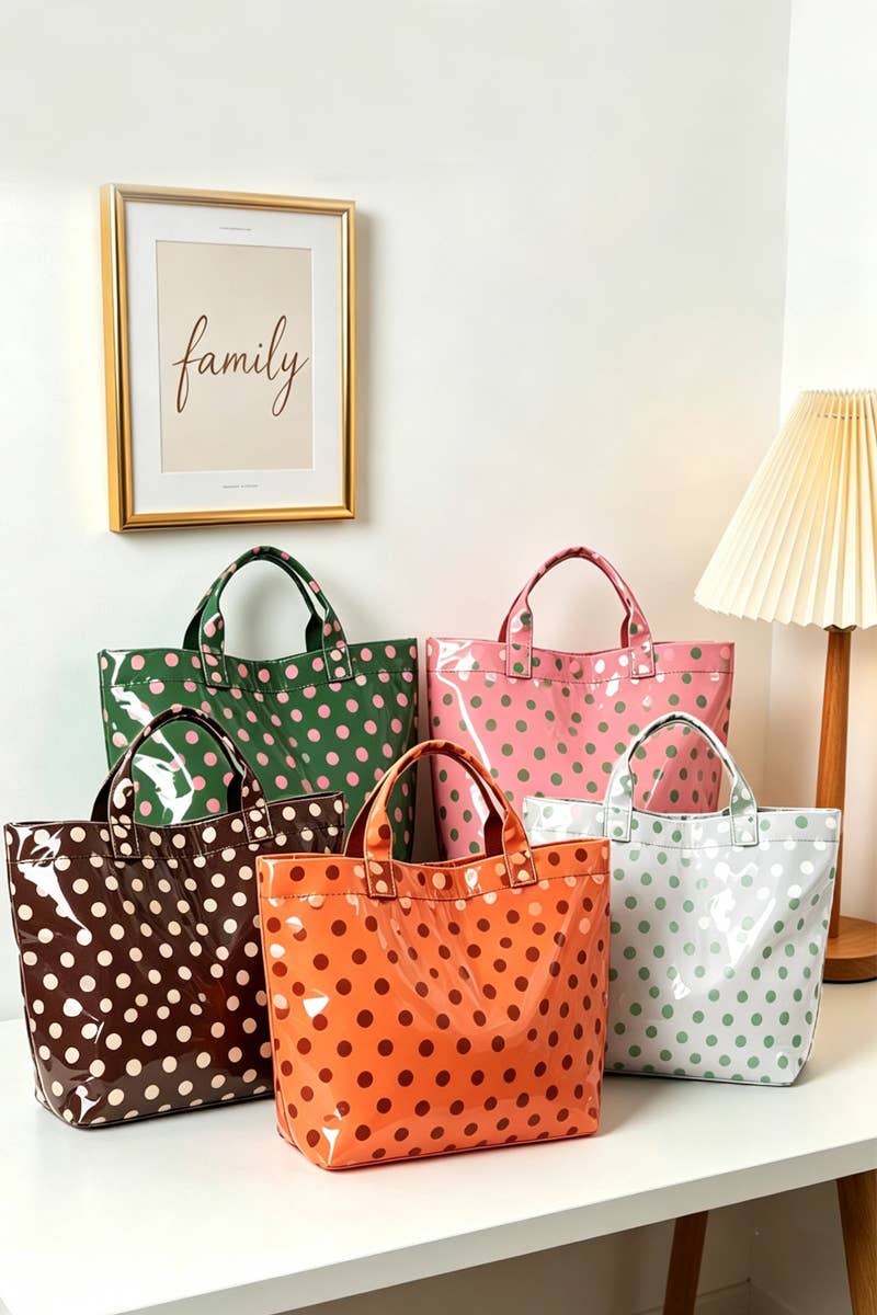 42POPS -  Polka Dot PVC Tote Bag