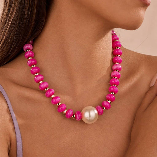 Pearl Pendant Resin Beaded Necklaces
