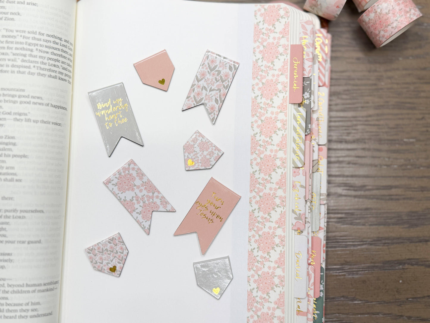 Chosen & Cherished - Magnetic Christian Bookmarks Set | Peach Floral