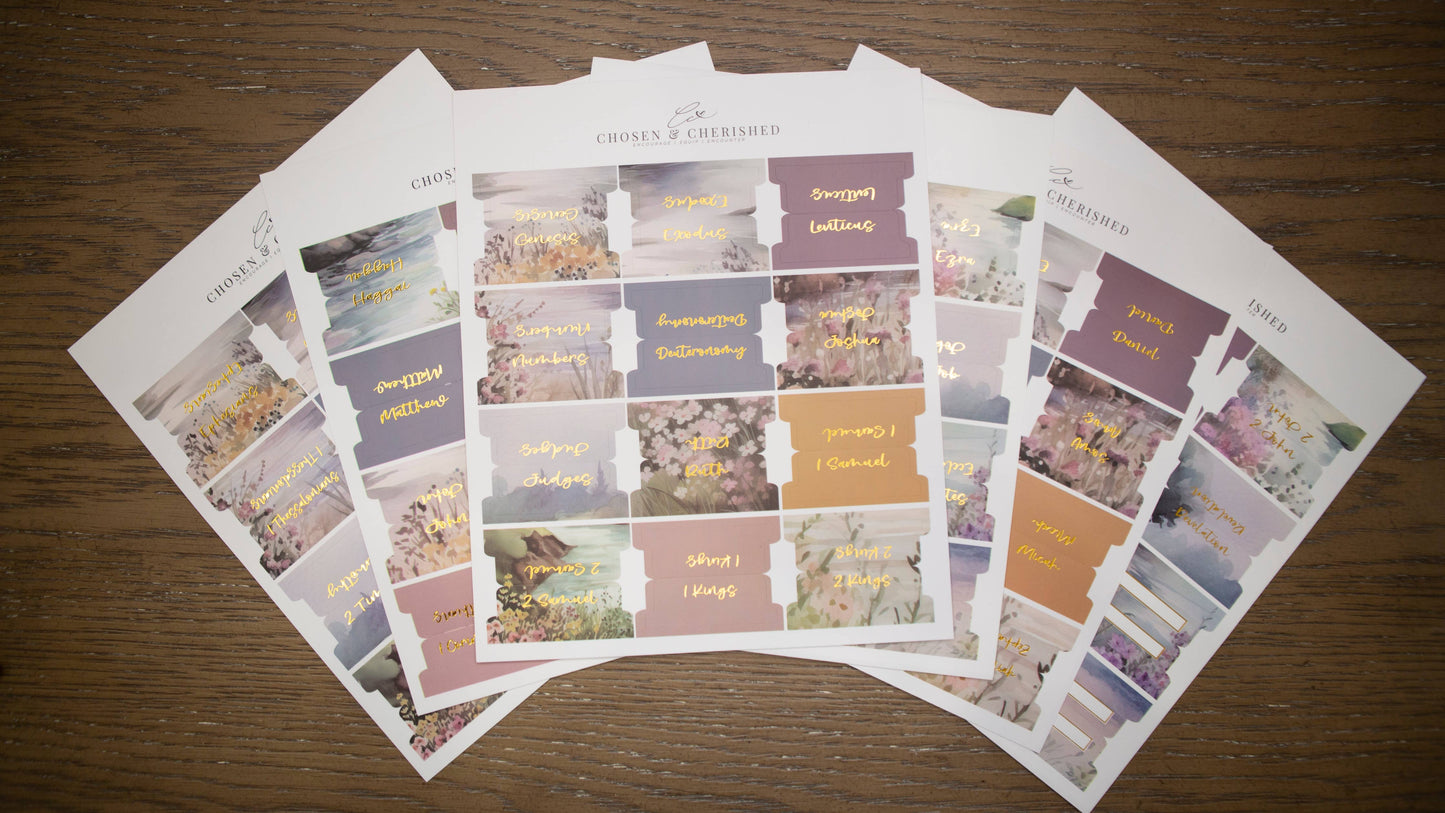 Chosen & Cherished - Pretty Bible Book Tabs | Bible Tabs