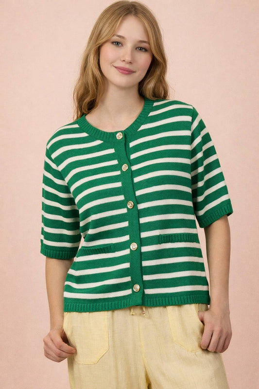 Lucky Me Button Down Sweater Top