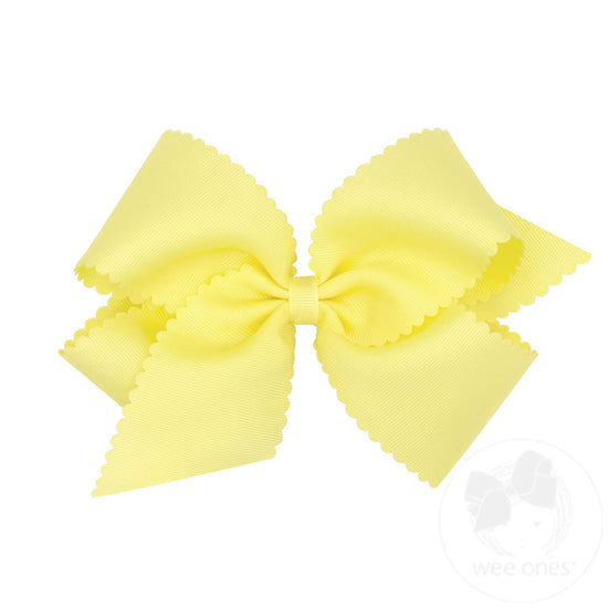 Wee Ones King Grosgrain Scalloped Hair Bow