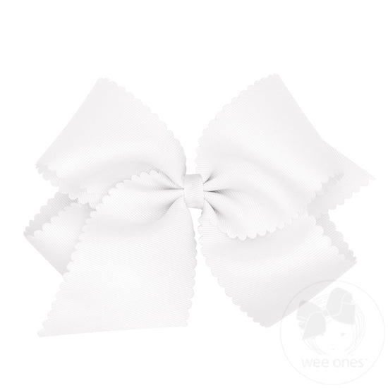 Wee Ones King Grosgrain Scalloped Hair Bow