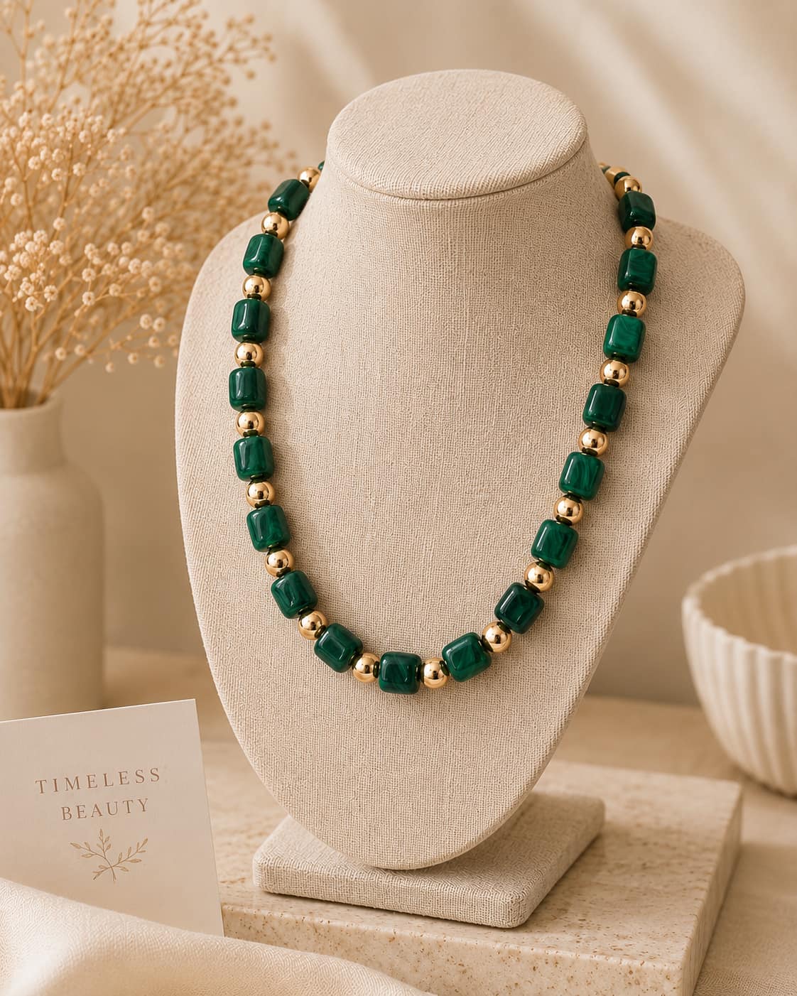Elevated Squared Beaded Necklace