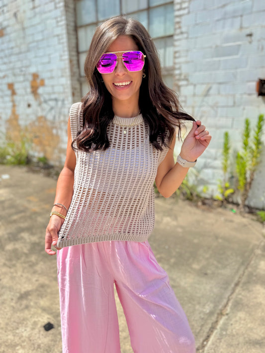 Darcy Sleeveless Crochet Top