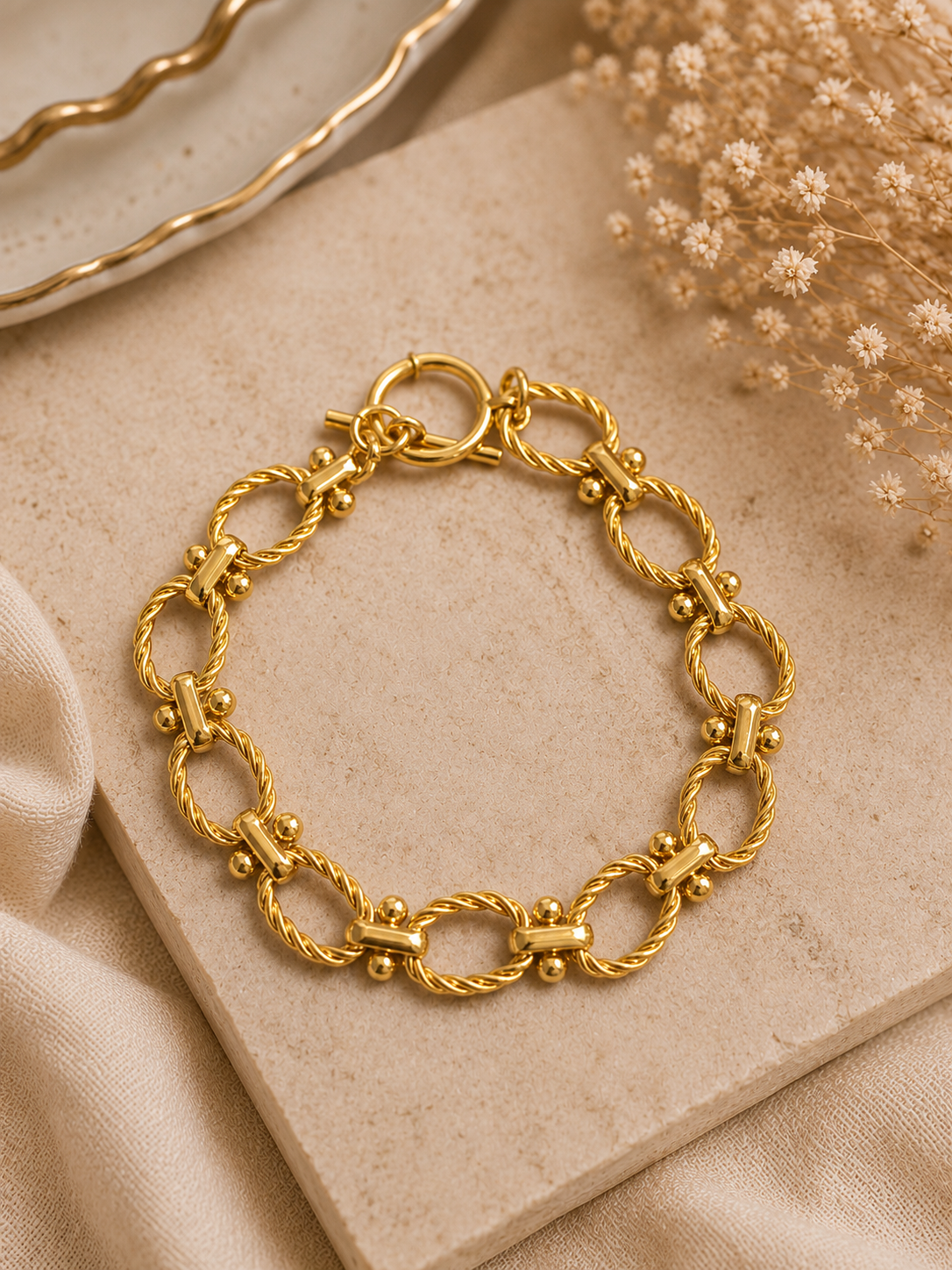 Gold Chain Linked Braceket