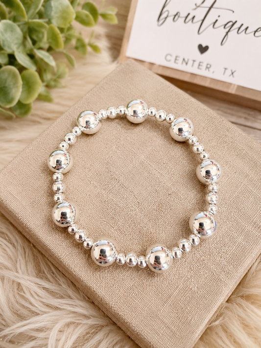 Ella Silver Beaded Bracelet