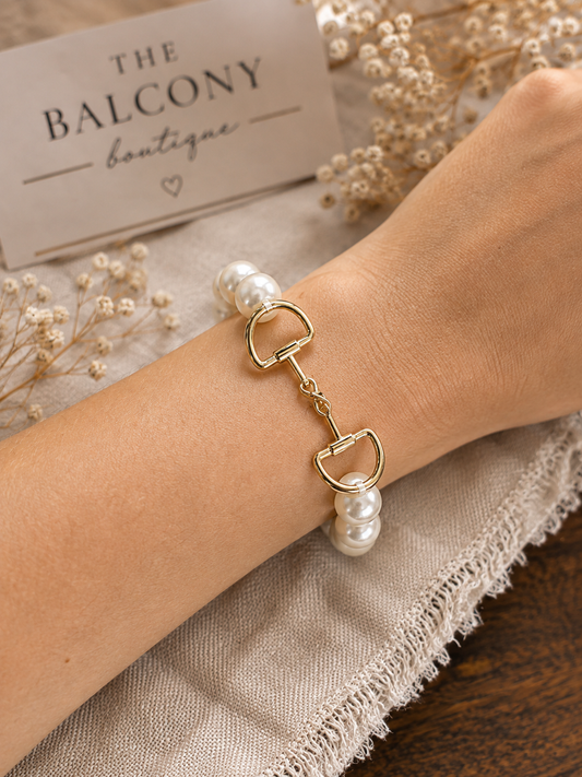 Pearl Horse Bit Bracelet