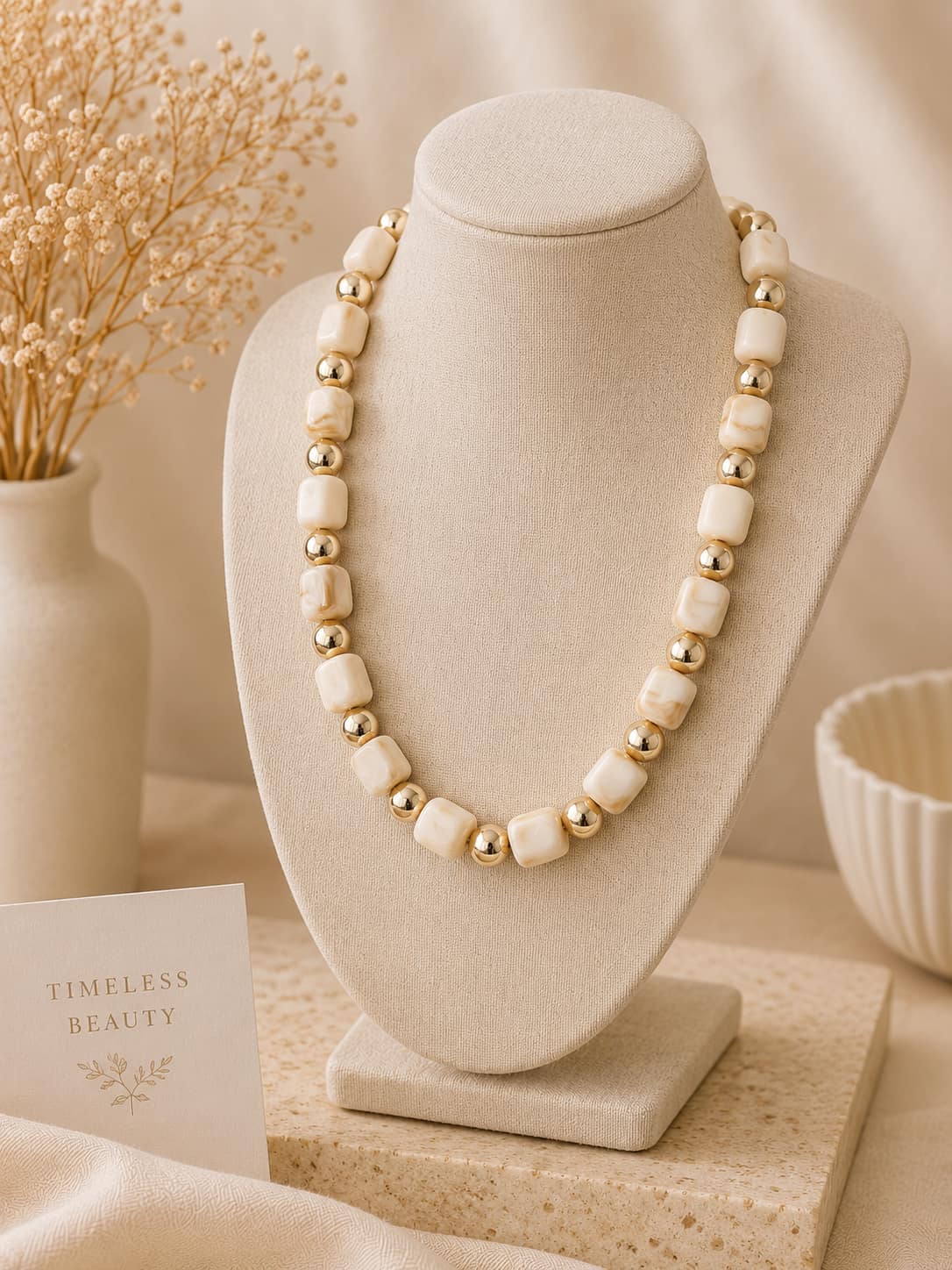 Elevated Squared Beaded Necklace