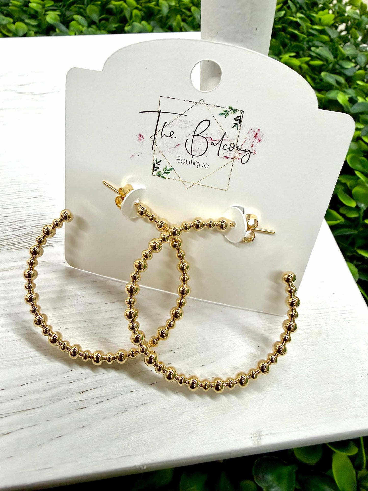 Large Beaded Hoops