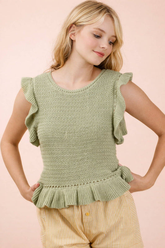 My love for Sage Ruffled Sweater Top
