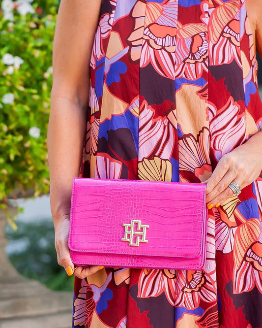 Caroline Hill - Bryn Clutch/Crossbody Hot Pink EC