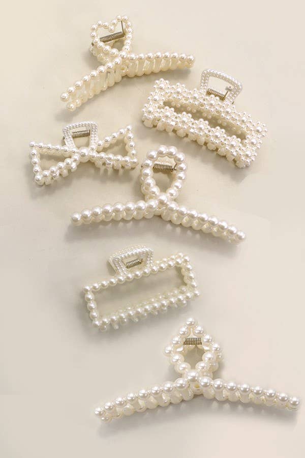 JOSSLYN by wall to wall - PEARL HAIR CLAW CLIPS | 40H736