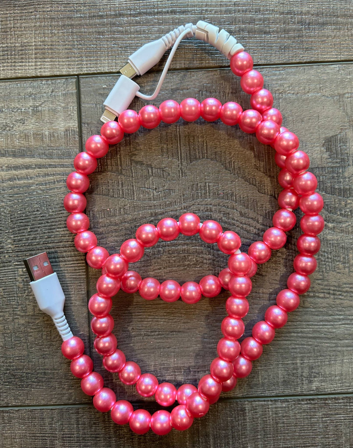 Beaded Phone Charger with Lightning & USB-C Cable