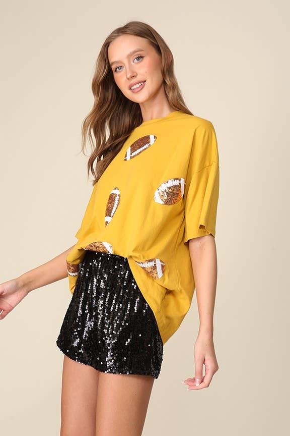 42POPS - Game day Sequins football Top