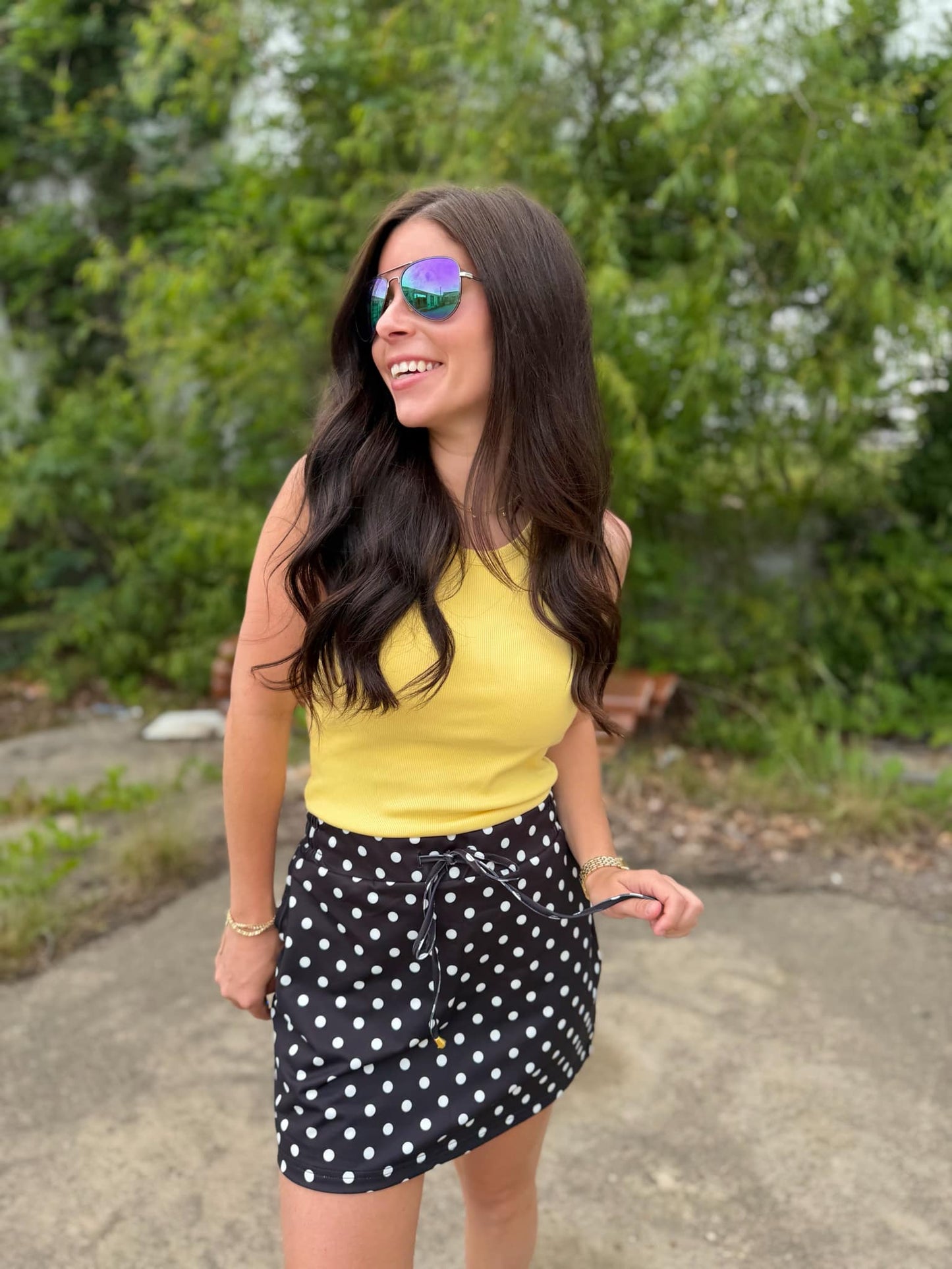 After Dark Polka Dot Skort