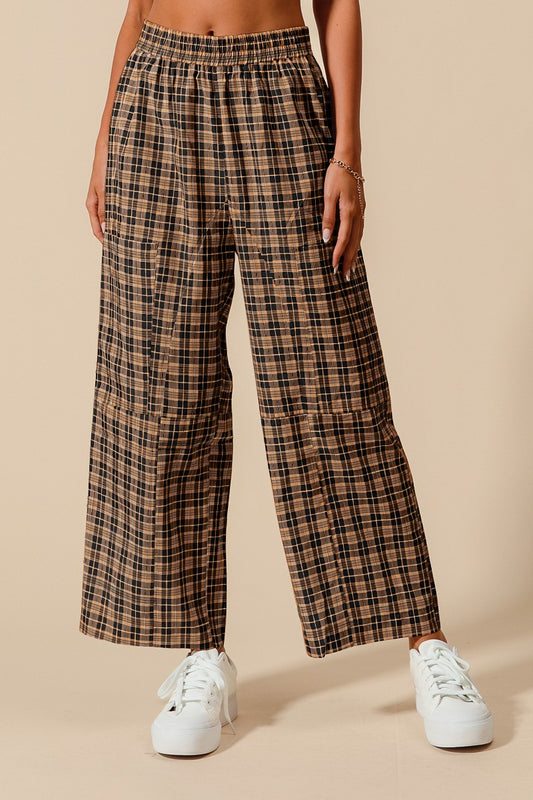 Check me out plaid pants - black/camel