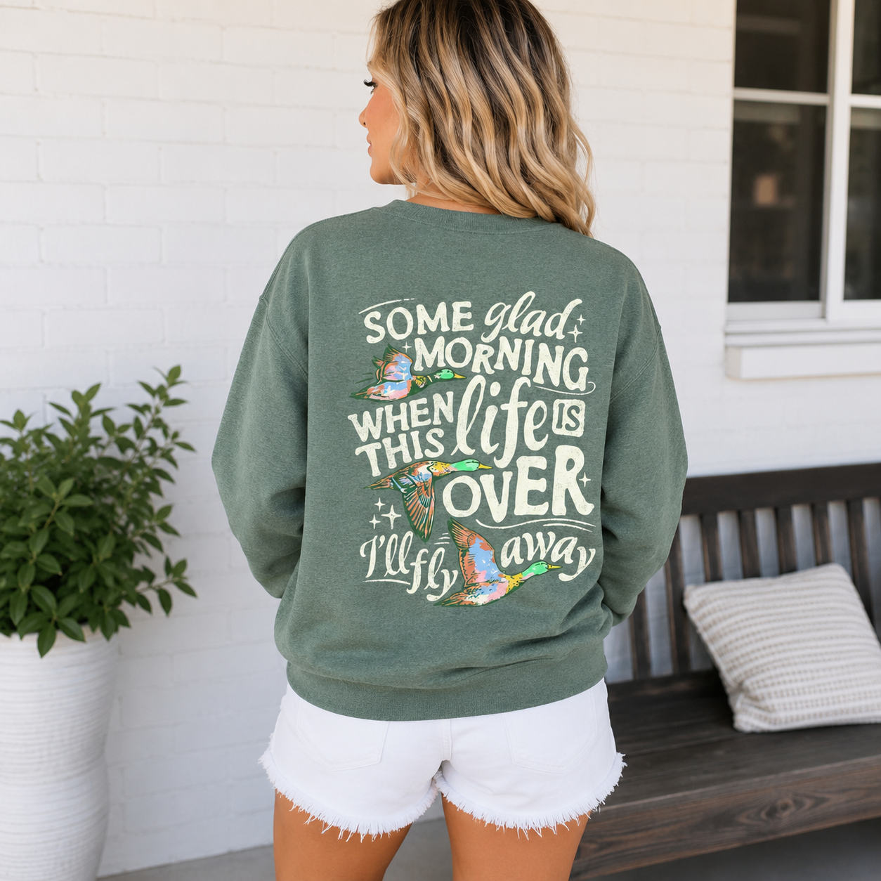 Southern My Sass - I'll Fly Away Duck Graphic Sweatshirt