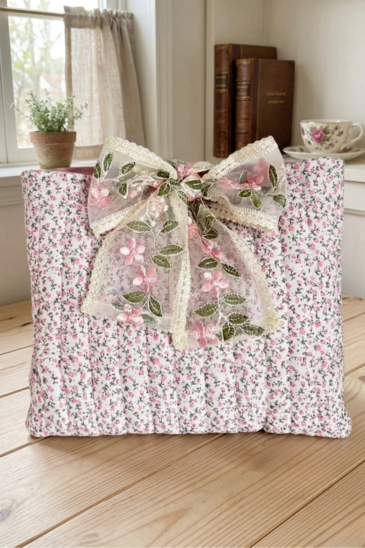 Nash Grey - Rosalie Pink Floral Tie Bible Cover