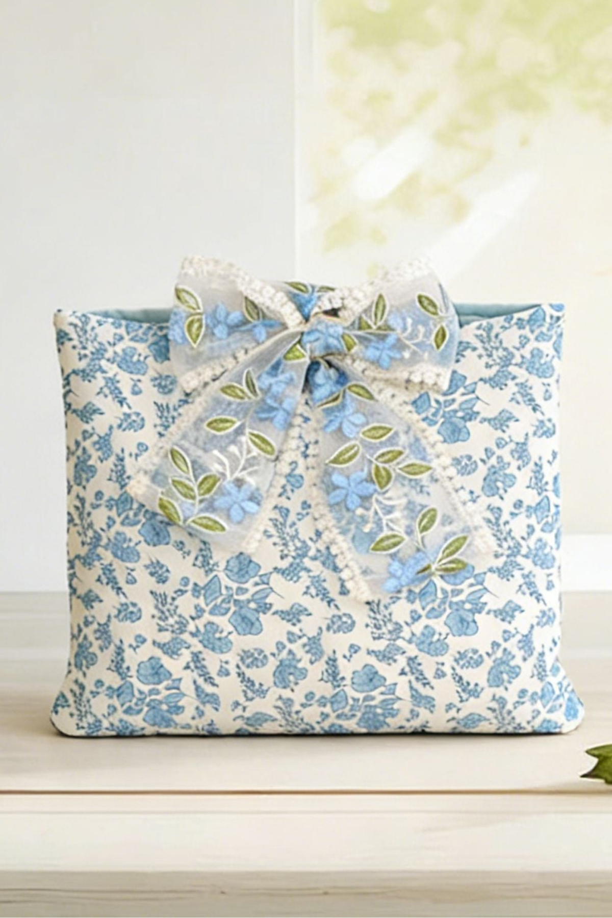 Nash Grey - Jillian Blue Floral Tie Bible Cover