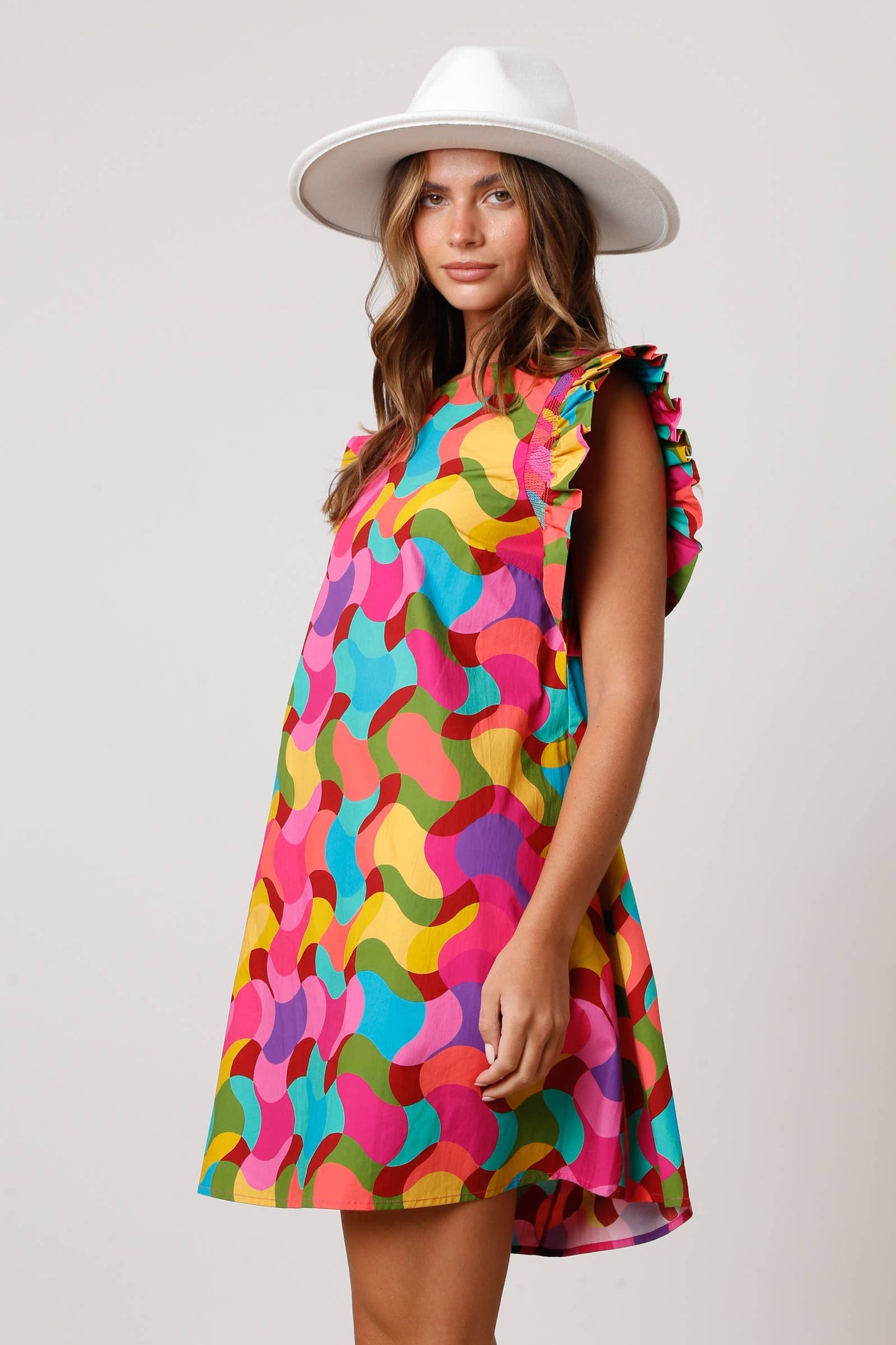 Geo Poplin Dress