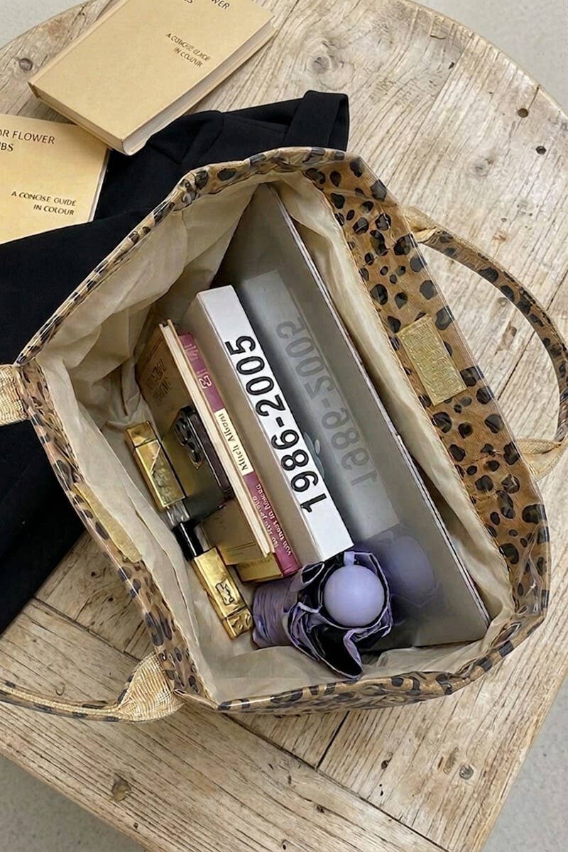 42POPS - 0402 Leopard Print Pvc The Tote Bag SI-29650 Zenana Consgt.