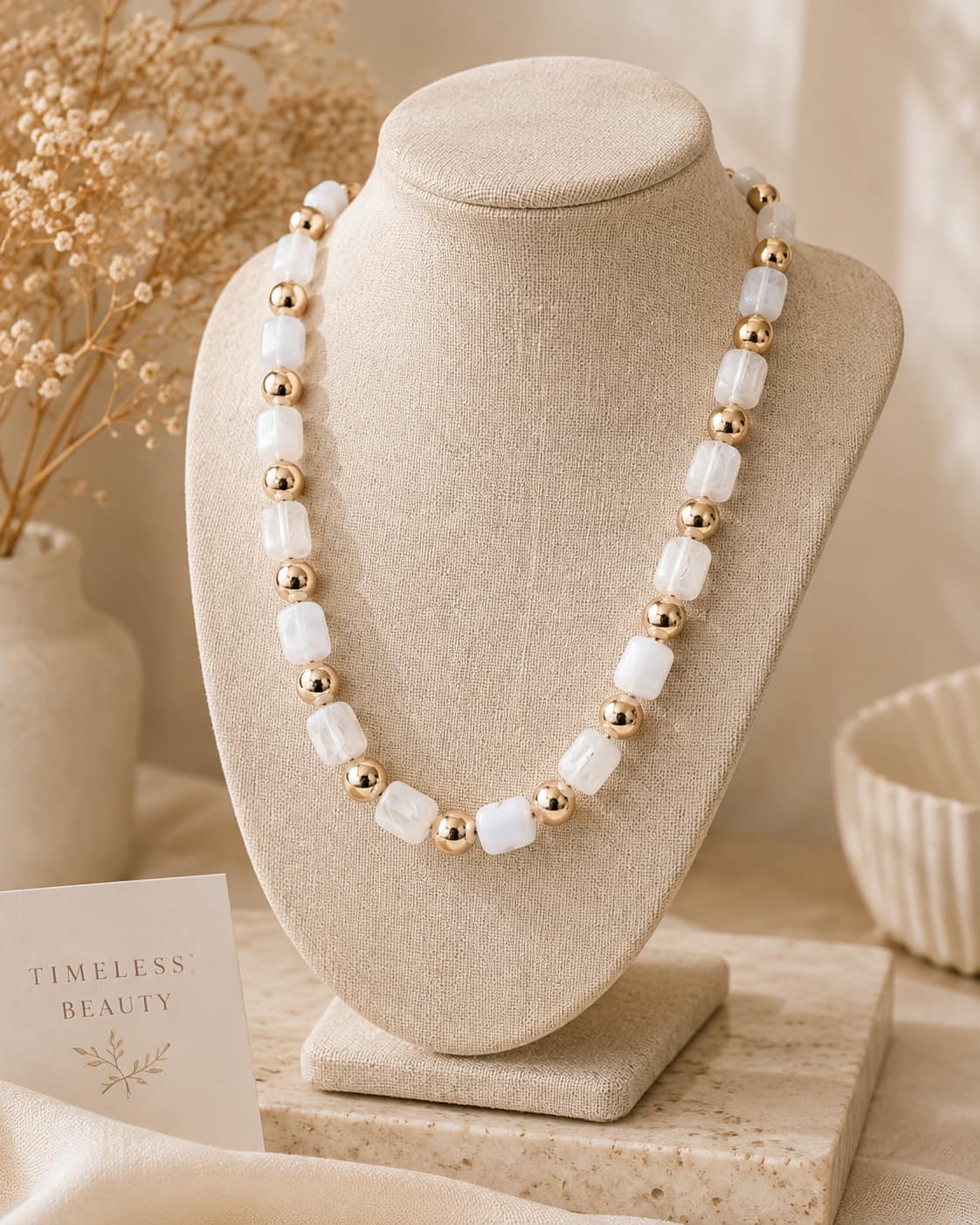 Elevated Squared Beaded Necklace