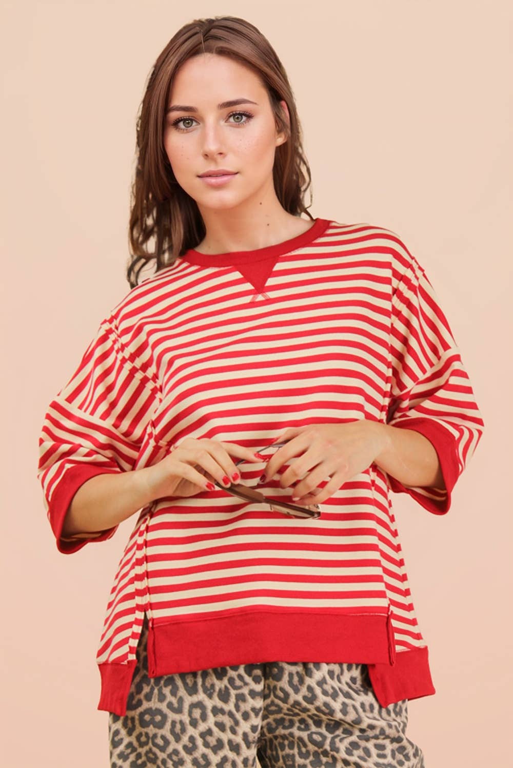 Comfy is the new Basic Oversized Stripe Top