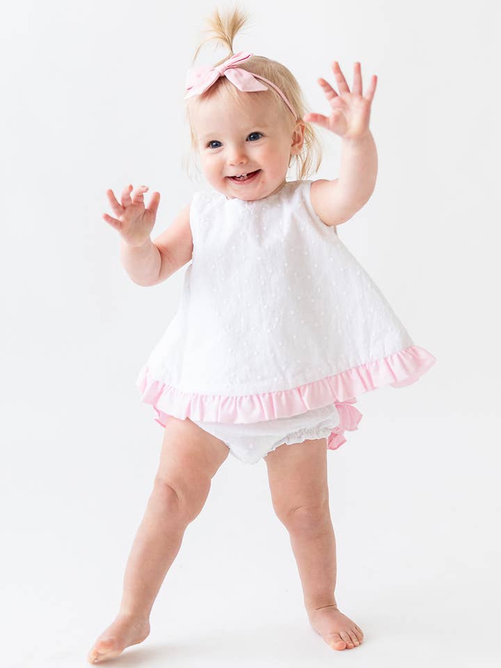 Baby Girls Swiss Dot Swing Top & Bloomer Set