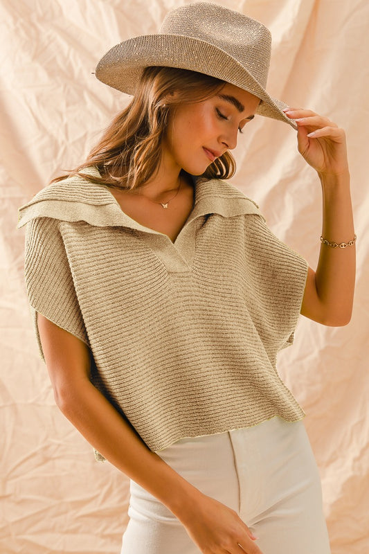 Zoey Shawl Collar Dolman Sweater Pullover - oatmeal