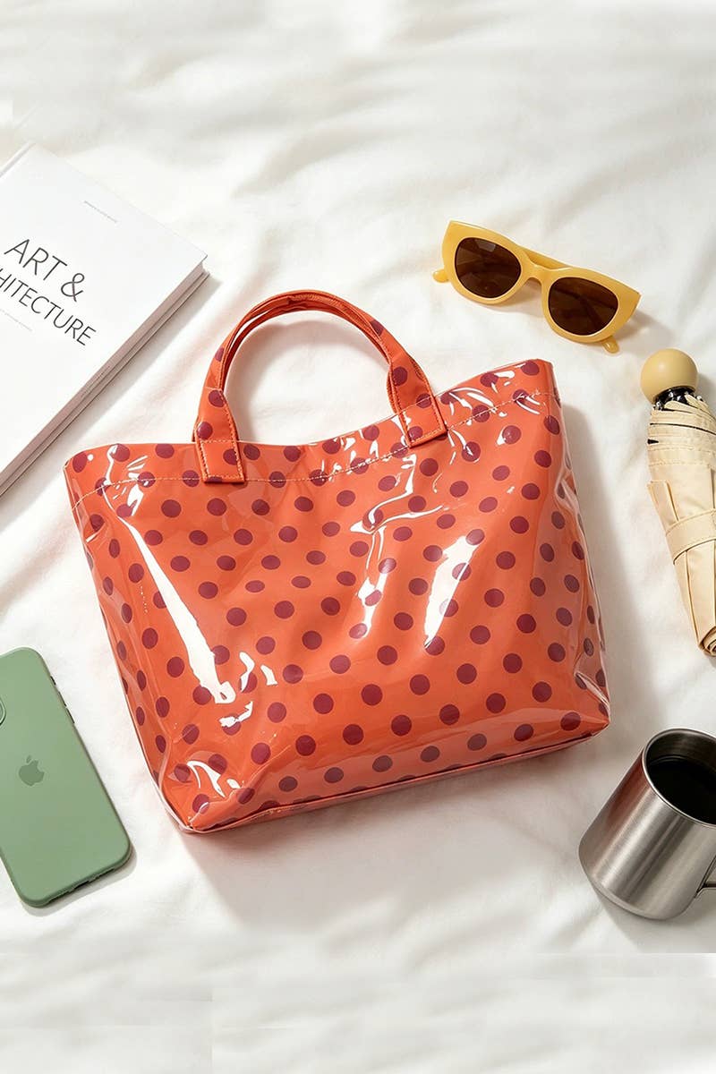 42POPS -  Polka Dot PVC Tote Bag